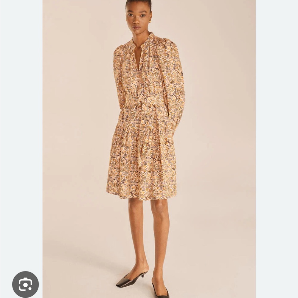 Rebecca Taylor Speckled Fleur Puff Sleeve Dress -size 8